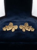 Cumpara ieftin Cercei din Argint 925 Placati cu Aur Golden Butterfly Garden , Eleganta Poetica E i Textura Satinata