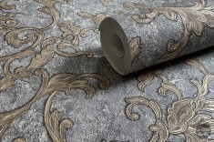 Tapet de vinil model Belis Decor gri inchis-auriu Art.6-1036 foto