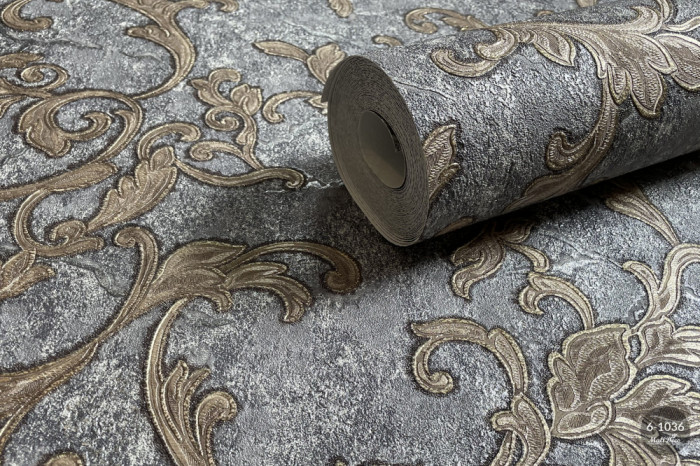 Tapet de vinil model Belis Decor gri &icirc;nchis-auriu Art.6-1036