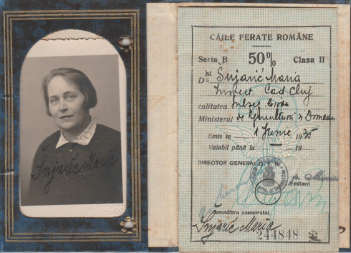 1935-1940 Carnet de identitate CFR pentru functionari publici, 6 timbre fiscale