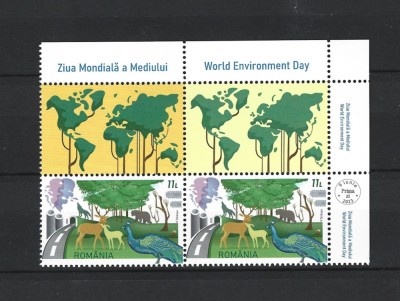 ROMANIA 2023 - ZIUA MONDIALA A MEDIULUI, 2 SERII+2 VINIETE DIN COALA - LP 2420 foto