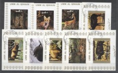 Umm al Qiwain 1973 Animals, 9 mini sheet, used AT.044