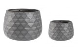 Cumpara ieftin Set 2 ghivece flori fibra sticla gri 52.5x52.5x37.5 cm, 35.5x35.5x24.5 cm