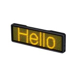 Placuta LED Galben - Name Tag 9.3 x 3 cm, Rama Neagra
