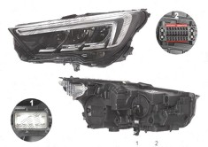 Far Opel Crossland X, 03.2017-, fata, Stanga, cu LED daytime running light; LED; electric; fara LED controlling unit; cu motor; foto