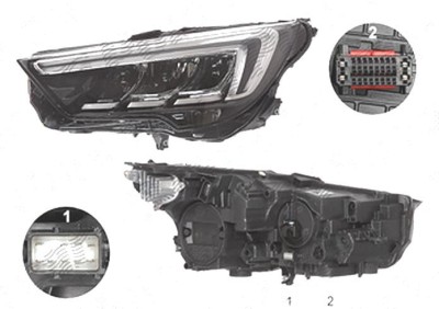Far Opel Crossland X, 03.2017-, fata, Stanga, cu LED daytime running light; LED; electric; fara LED controlling unit; cu motor; foto
