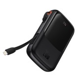 Baseus - Power Bank Qpow Pro (PPQD040001) - Lightning, Type-C, USB, 20000mAh, 20W, with Cable USB-C, Lightning, 3A - Black
