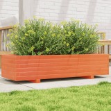 Cumpara ieftin Jardinieră grădină, maro ceruit, 110x40x26,5 cm, lemn masiv pin