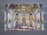 INTERIORUL CATEDRALEI BIRNAU am BODENSE, GERMANIA - 1969 - CIRCULATA,TIMBRATA -
