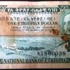 SV * Etiopia / Ethiopia 1 DOLAR / ONE ETHIOPIAN DOLLAR 1966 +/-VF