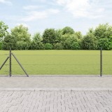 &Icirc;mprejmuire hexagonală vidaXL gri 0.4x100 m din oțel, St&acirc;lpi de &icirc;mprejmuire vidaXL cu plăci de bază 13 buc &Oslash;32mm 50cm din oțel zincat