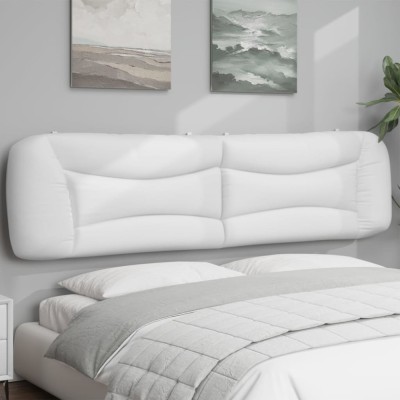 vidaXL Pernă pentru tăblie pat, alb, 200 cm, piele artificială foto