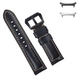 Curea piele compatibila Samsung Galaxy Watch Ultra2, telescoape Quick Release, 22mm, Negru
