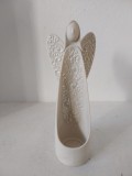 Suport lumanare ceramic, portelan, in forma de inger, design deosebit, Partyline, 24cm inaltime