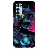Husa compatibila cu Oppo A73 model Cyberpunk Skull, Silicon, TPU, Viceversa, Transparent, Carcasa