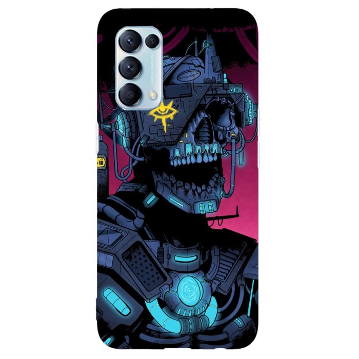 Husa compatibila cu Oppo A76 model Cyberpunk Skull, Silicon, TPU, Viceversa