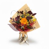 Buchet din flori naturale uscate si stabilizate, multicolor