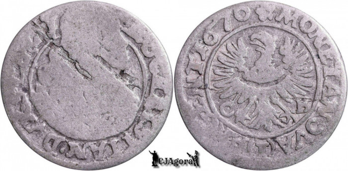 1670 CB, 1 Kreuzer - Cristian - Ducatele Sileziei - Regatul Boemiei