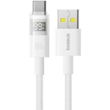 CABLU alimentare si date Baseus Display, Fast Charging Data Cable pt. smartphone, USB la USB Type-C 100W, braided, 2m, alb &quot;P10382701211-01&quot; (timbru v