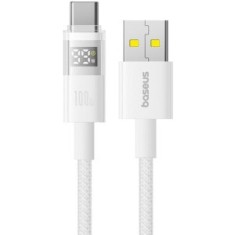 CABLU alimentare si date Baseus Display, Fast Charging Data Cable pt. smartphone, USB la USB Type-C 100W, braided, 2m, alb &quot;P10382701211-01&quot; (timbru v