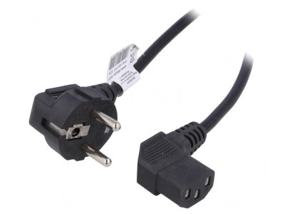 Cablu Alimentare Schuko 3m 10A 250V Negru foto