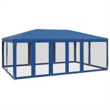 Cumpara ieftin Cort de petrecere cu 10 pereti din plasa, albastru, 6x4 m HDPE