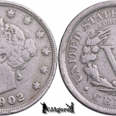 1902, 5 Cents - Liberty Nickel - Statele Unite ale Americii