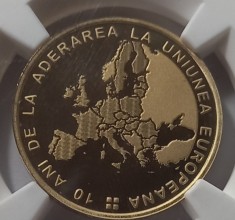 Rom&acirc;nia, 50 Bani 2017, Aderarea la U.E., PF 69.