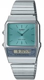 Cumpara ieftin Ceas Casio Vintage Edgy AQ-800EC-2AEF, Unisex, Hibrid, Inox, Curea Rasina, 32mm, Quartz, Rezistent Apa 10ATM