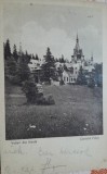 Carte postala, Sinaia, Vedere spre Castelul Peles, 1927