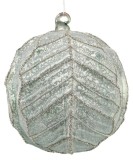 Set 6 globuri brad Craciun sticla verde Leafmark &Oslash; 15 cm