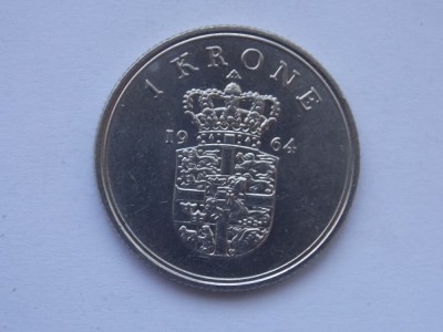 1 KRONE 1964 DANEMARCA-XF foto