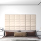 VidaXL Panouri de perete, 12 buc., crem, 30x15 cm, catifea, 0,54 m&sup2;