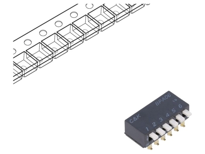 Comutator DIP-SWITCH 6 Secțiuni OFF-ON 24VDC