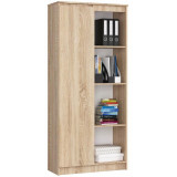 Cumpara ieftin Biblioteca, placa laminata, 8 rafturi, 1 usa, stejar, 80x35x180 cm, Artool