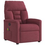vidaXL Fotoliu de masaj rabatabil, roșu vin, material textil 4015555
