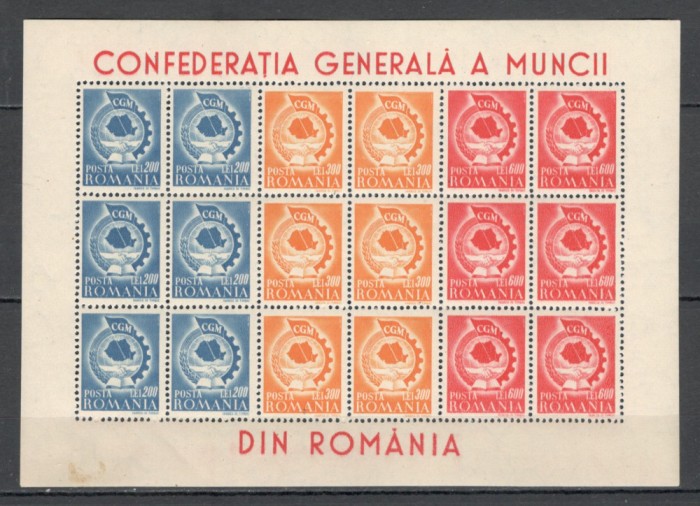 Romania.1947 Conferinta Generala a Muncii CGM-coala mica XR.161
