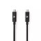 Cablu USB TYPE C tata - USB TYPE C tata 1m 100W 10Gbps 3.2 Gen 2 negru Nedis