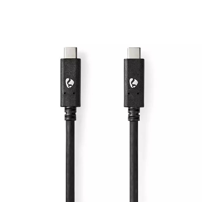 Cablu USB TYPE C tata - USB TYPE C tata 1m 100W 10Gbps 3.2 Gen 2 negru Nedis