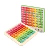 Joc educativ din lemn pentru invatarea tablei inmultirii, 22x22 cm, piese imprimate fata-verso, culori diferentiate, dezvoltare logica si memorie, +7