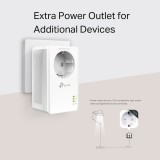 POWERLINE TP-LINK tehnologie AV, AV1000, pana la 1000Mbps, 1 port Gigabit, priza AC, 1buc. &quot;TL-PA7017P&quot; (timbru verde 2 lei)