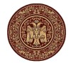 Covor Rotund Bisericesc Lotos 67cm Vultur Bicefal Grena Rosu Polipropilena Antialergic 8mm