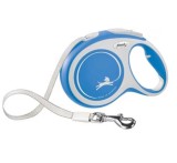 Lesa Flexi New Comfort, Retractabila, cu Banda, marimea L, 8m/50kg, Albastru