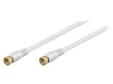 Cablu TV Coaxial 75&Omega; 10m Alb Cu Mufe F