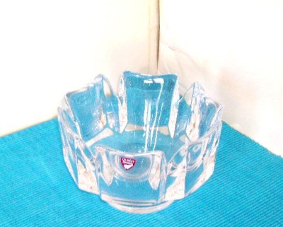Bol cristal masiv turnat manual - Corona 2 - design Lars Hellsten, Orrefors Swe foto