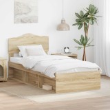 Cumpara ieftin Cadru de pat Stejar Sonoma 75 x 190 cm Lemn de pin masiv