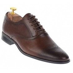 Pantofi barbati oxford, eleganti din piele naturala, maro - 585MARO foto