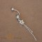 Piercing pentru buric din argint cu steluta si lanturi 5 cm, tija subtire