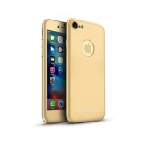 Cumpara ieftin Husa FullBody MyStyle IPAKY Originala Gold pentru Apple iPhone 8 Plus ,acoperire completa 360 grade cu folie de protectie gratis