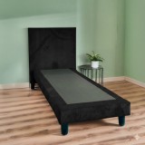 Pat Milano Premium din Lemn Masiv - 80&times;200 cm Negru / Pat